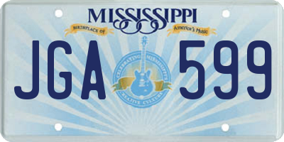 MS license plate JGA599