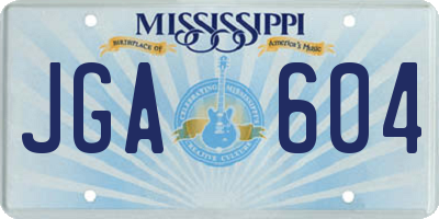 MS license plate JGA604