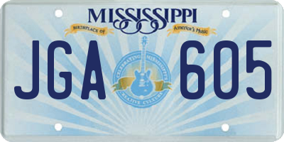 MS license plate JGA605