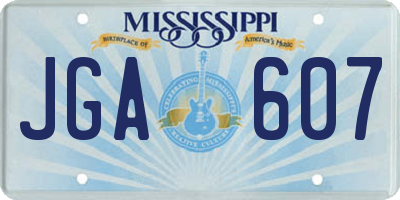 MS license plate JGA607