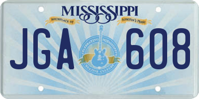 MS license plate JGA608