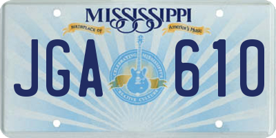 MS license plate JGA610