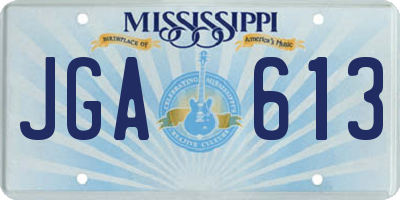 MS license plate JGA613