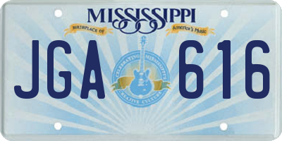 MS license plate JGA616