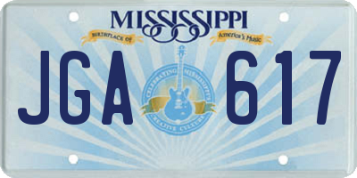 MS license plate JGA617