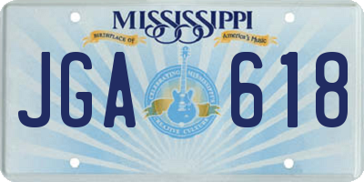 MS license plate JGA618
