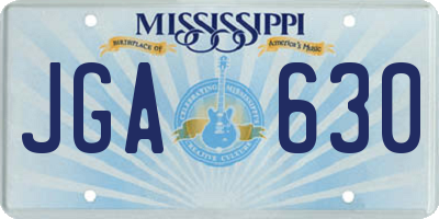 MS license plate JGA630