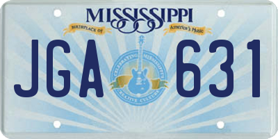 MS license plate JGA631