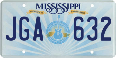 MS license plate JGA632