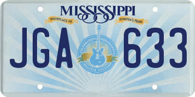 MS license plate JGA633