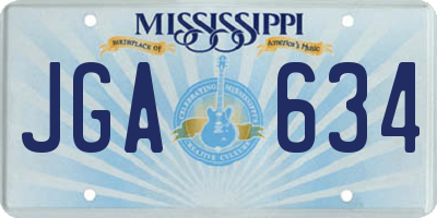 MS license plate JGA634