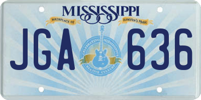 MS license plate JGA636