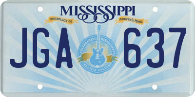 MS license plate JGA637
