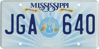 MS license plate JGA640