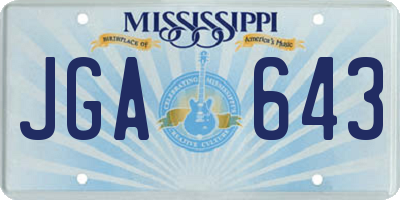 MS license plate JGA643