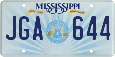 MS license plate JGA644