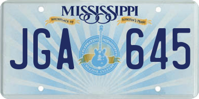 MS license plate JGA645