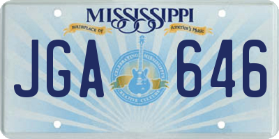 MS license plate JGA646