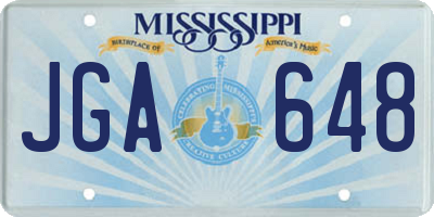 MS license plate JGA648