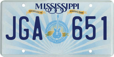MS license plate JGA651