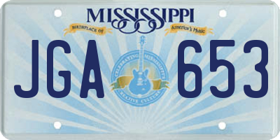 MS license plate JGA653