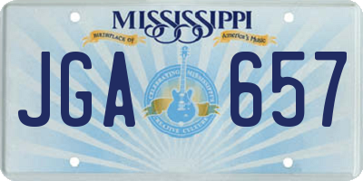 MS license plate JGA657