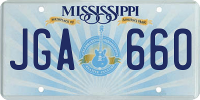 MS license plate JGA660
