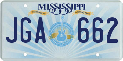 MS license plate JGA662