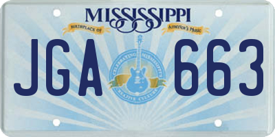 MS license plate JGA663