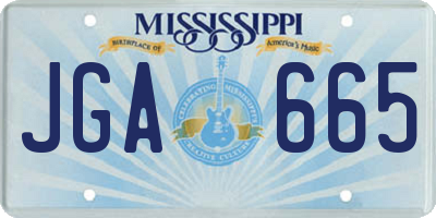 MS license plate JGA665