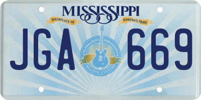 MS license plate JGA669