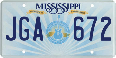 MS license plate JGA672