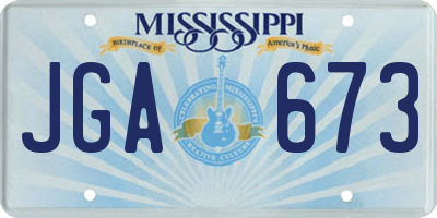 MS license plate JGA673