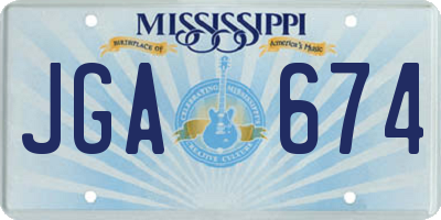 MS license plate JGA674