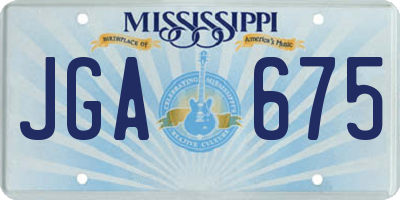 MS license plate JGA675
