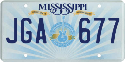 MS license plate JGA677