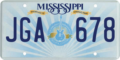 MS license plate JGA678