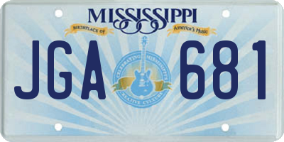 MS license plate JGA681