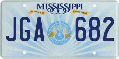 MS license plate JGA682