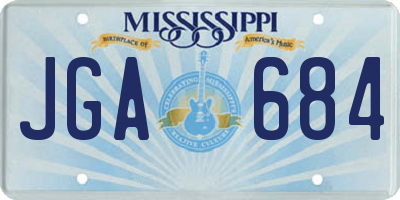 MS license plate JGA684