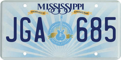 MS license plate JGA685