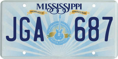 MS license plate JGA687