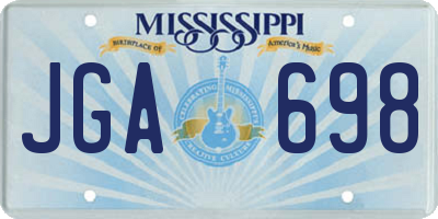 MS license plate JGA698