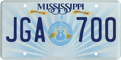 MS license plate JGA700