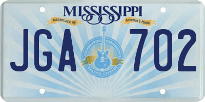 MS license plate JGA702