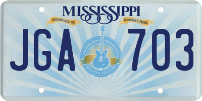 MS license plate JGA703