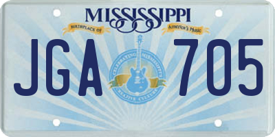 MS license plate JGA705