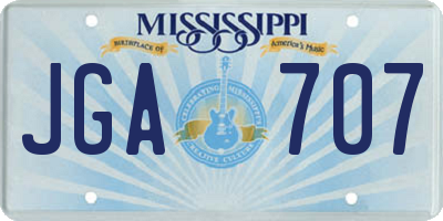 MS license plate JGA707