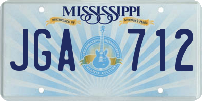 MS license plate JGA712