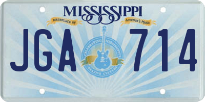 MS license plate JGA714